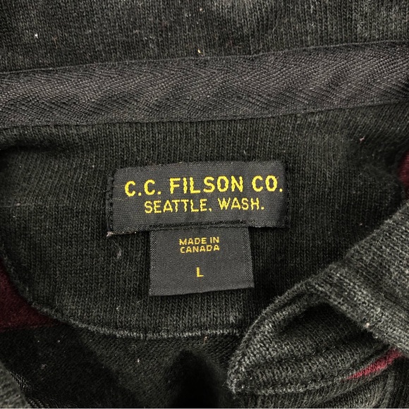 C.C. Filson Men's Casual Heavy weight long Sleeve Polo Shirt size large - Picture 7 of 10